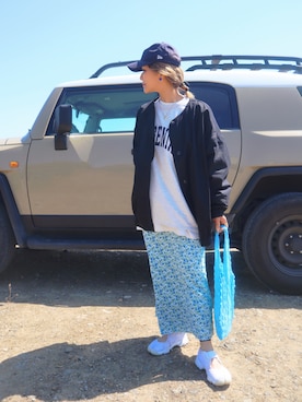 「いまどきジャケット写真」｜「アイテム（ノーカラージャケット）」を使った、non0910さん（レディース・158cm）の春コーディネート