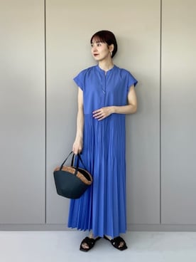「The Bagmati（ザバグマティ）の＜The Bagmati＞バスケット（M）/ カゴバッグ（かごバッグ、ブラック系）」を使った、山田（yamada）さん（レディース・151cm）の夏コーディネート