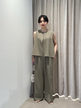 「green label relaxing（グリーンレーベルリラクシング）のアイテム（つなぎ/オールインワン）」を使った、山田（yamada）さん（レディース・151cm）の夏コーディネート