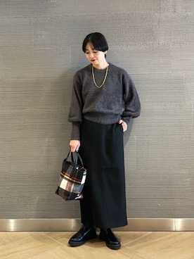 「アイテム（イヤリング）」を使った、山田（yamada）さん（レディース・151cm）の冬コーディネート