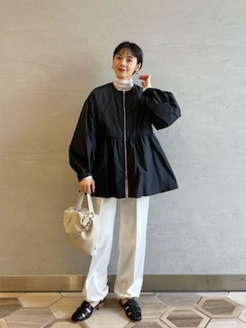 「green label relaxing（グリーンレーベルリラクシング）のアイテム（ブルゾン）」を使った、山田（yamada）さん（レディース・151cm）の春コーディネート