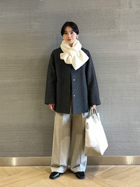 「アイテム（ノーカラーコート）」を使った、山田（yamada）さん（レディース・151cm）の冬コーディネート