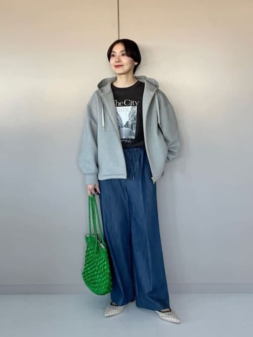 size SHORT/TALLあり］ニーハイフレアパンツ デニム 2 ストレッチ