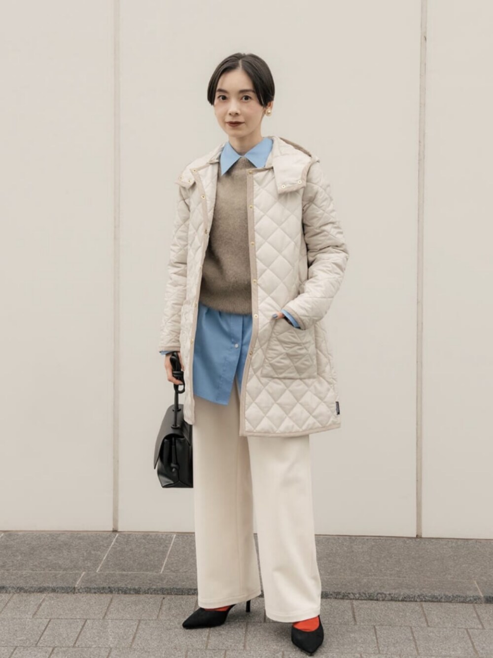 「ベーシック、トラッド、フェミニン、ビジネススタイル」｜「Traditional Weatherwearの［ size SHORT あり ］【別注】＜Traditional Weatherwear＞ ARKLEY フード コート（その他アウター、ベージュ系）」を使った、山田（yamada）さん（レディース・150cm）の冬コーディネートの1枚目の写真