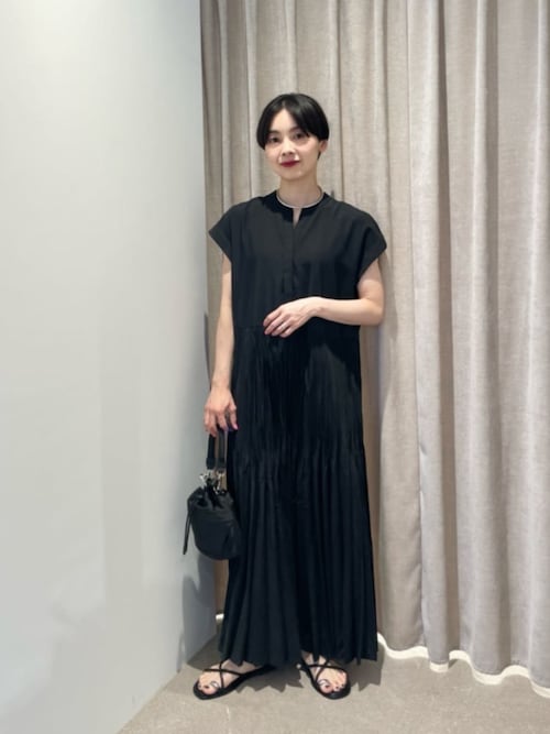 ユナイテッドアローズ　グリーンレーベル　ワッシャープリーツワンピース size SHORTあり］ワッシャー プリーツ ワンピース｜グリーン