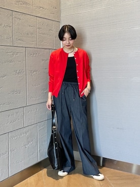 「アイテム（イヤリング）」を使った、山田（yamada）さん（レディース・151cm）の秋コーディネート