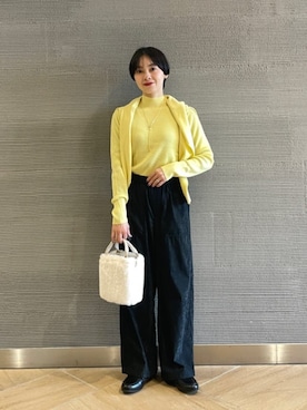 「アイテム（モカシン/デッキシューズ）」を使った、山田（yamada）さん（レディース・151cm）の冬コーディネート