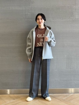 「アイテム（パーカー）」を使った、山田（yamada）さん（レディース・151cm）の秋コーディネート