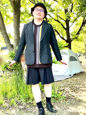 「NANO universe（ナノユニバース）のアイテム（帽子）」を使った、piavocomusoさん（メンズ・172cm）の夏コーディネート