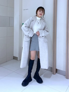 「メルトン」｜「アイテム（チェスターコート）」を使った、YUURIさん（レディース・146cm）の秋コーディネート