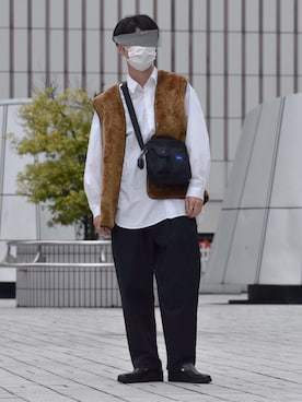 「RUUBON（ルーボン）のアイテム（その他パンツ）」を使った、りゅうさん（メンズ・172cm）の春コーディネート