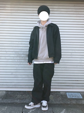 「ジップブルゾン」｜「アイテム（ブルゾン）」を使った、りゅうさん（メンズ・172cm）の冬コーディネート