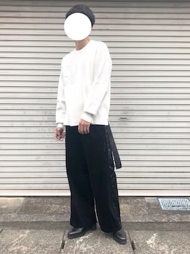 「WYM LIDNM（ウィム バイ リドム）のMILANO RIB HEAVY WEIGHT PO KNIT（ニット/セーター）」を使った、りゅうさん（メンズ・172cm）の秋コーディネート