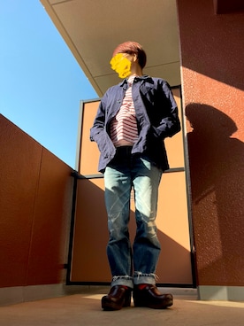 「アイテム（ミリタリージャケット）」を使った、きんぎょさん（レディース・158cm）の秋コーディネート