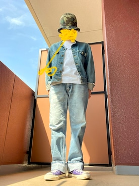 「Lee（リー）のアイテム（ジャケット/アウター）」を使った、きんぎょさん（レディース・158cm）の春コーディネート