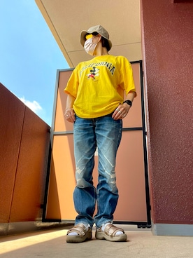 「アイテム（サンダル、その他）」を使った、きんぎょさん（レディース・158cm）の夏コーディネート