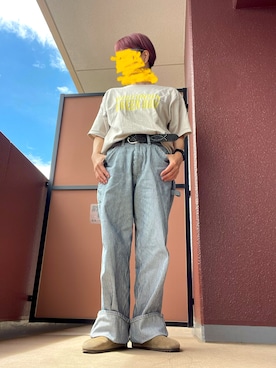 「Lee（リー）のアイテム（パンツ）」を使った、きんぎょさん（レディース・158cm）の夏コーディネート