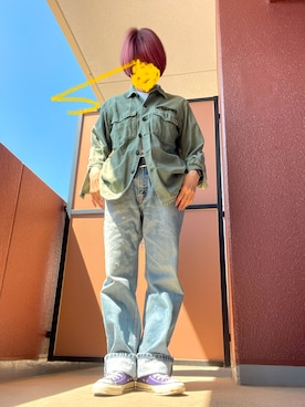 「Levi's（リーバイス）のアイテム（パンツ）」を使った、きんぎょさん（レディース・158cm）の春コーディネート