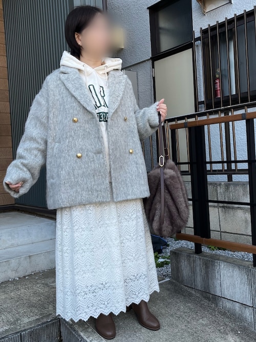 追加4】【一部店舗限定】ラメシャギースライバーPコート/ピーコートを