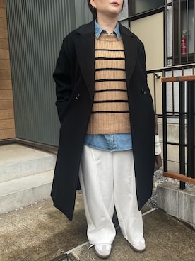 「アイテム（チェスターコート）」を使った、haさん（レディース・152cm）の冬コーディネート