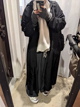 「meanswhile（ミーンズワイル）のアイテム」を使った、myayさん（レディース・158cm）の冬コーディネート