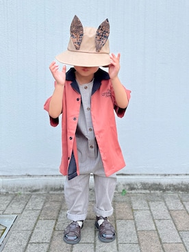 「pairmanon（ペアマノン）のアイテム（オールインワン・サロペット）」を使った、なな✿こうさん（キッズ・110cm）の夏コーディネート