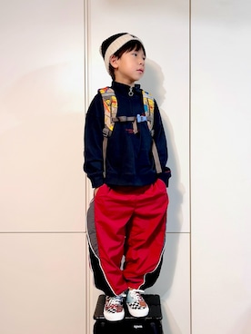 「アイテム（バックパック/リュック）」を使った、なな✿こうさん（キッズ・129cm）の秋コーディネート