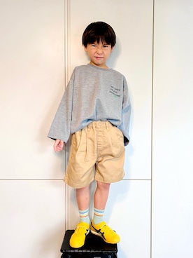「アイテム（チノパンツ）」を使った、なな✿こうさん（キッズ・129cm）の秋コーディネート