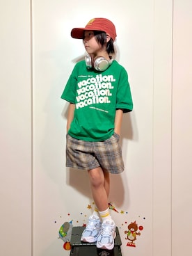 「p.premier（ピードットプルミエ）のアイテム」を使った、なな✿こうさん（キッズ・128cm）の夏コーディネート