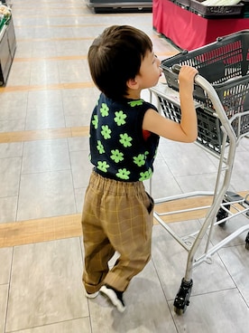 「グレンチェック」｜「アイテム（その他）」を使った、なな✿こうさん（キッズ・110cm）の夏コーディネート