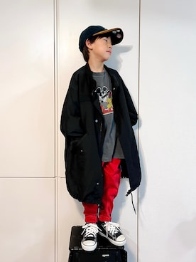 「アイテム（チノパンツ）」を使った、なな✿こうさん（キッズ・129cm）の秋コーディネート