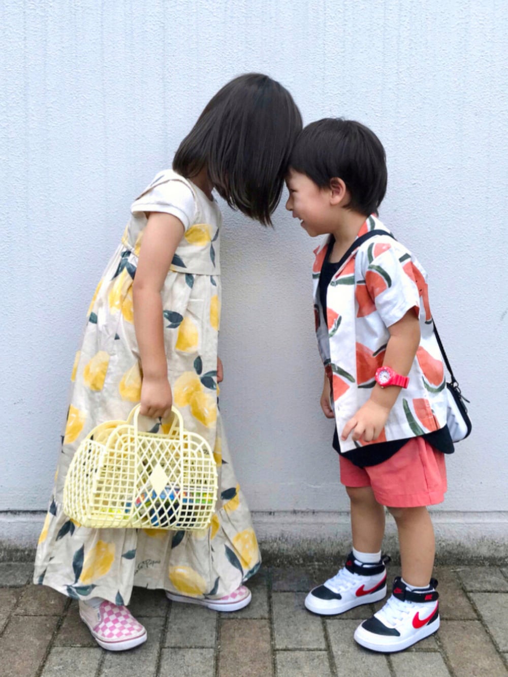 ジェラートピケ gelatopique レモン柄 アロハ ワンピース ドレス