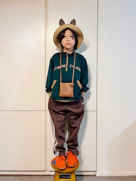 「アイテム（バッグ）」を使った、なな✿こうさん（キッズ・129cm）の秋コーディネート