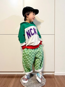 「NCAA（エヌシーエーエー）のアイテム」を使った、なな✿こうさん（キッズ・110cm）の秋コーディネート