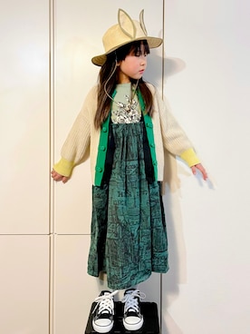 「アイテム（スカート）」を使った、なな✿こうさん（キッズ・110cm）の冬コーディネート