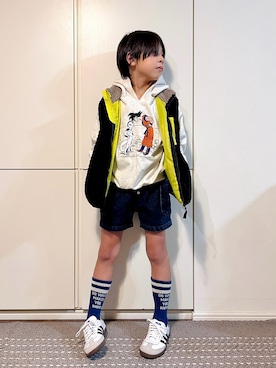 「アイテム（ベスト）」を使った、なな✿こうさん（キッズ・129cm）の秋コーディネート