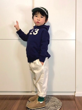 「apres les cours（アプレレクール）のアイテム（ブーツ）」を使った、なな✿こうさん（キッズ・100cm）の冬コーディネート