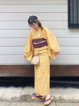 「イエローコーデ」｜「アイテム（その他）」を使った、ayaneさん（レディース・153cm）の秋コーディネート