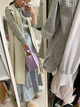 「シャーベットカラー」｜「アイテム（ジャケット/アウター）」を使った、ayaneさん（レディース・154cm）の夏コーディネート