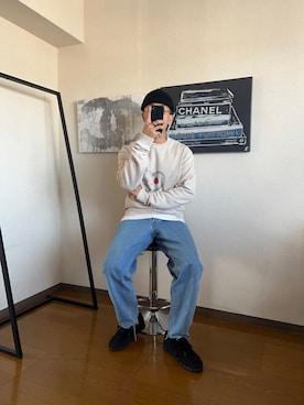 「Saint Laurent（サンローラン）のアイテム（トップス）」を使った、およよさん（メンズ・180cm）の冬コーディネート