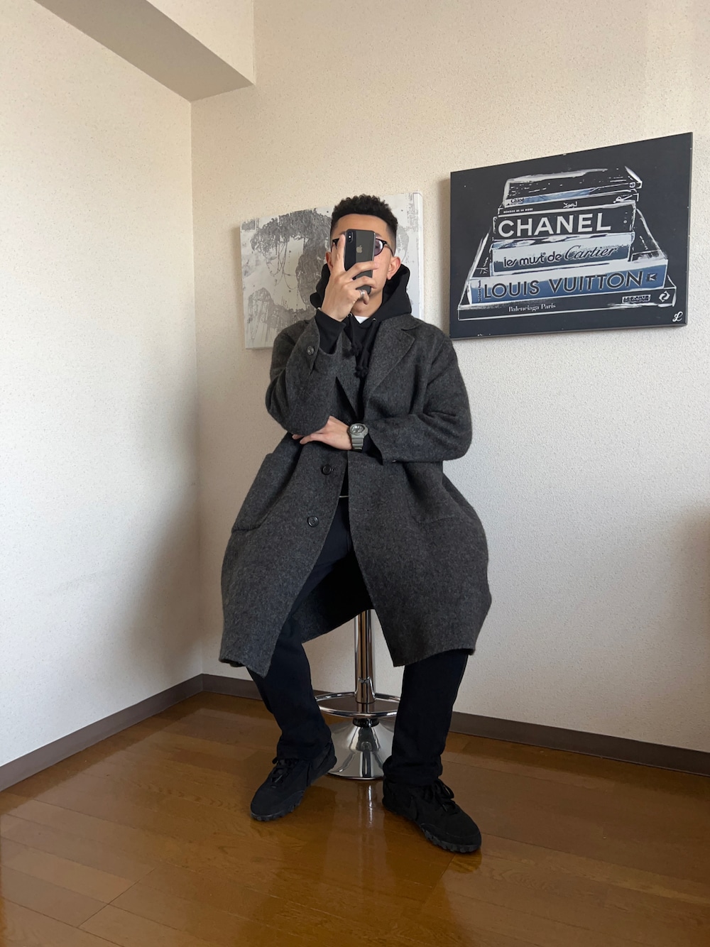 ISSEY MIYAKE MEN イッセイミヤケメン アンゴラ チェスターコート ISSEY MIYAKE MEN（イッセイ ミヤケ メン）その他 黒 サイズ:3(L