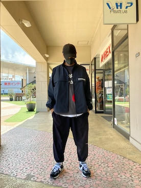 「WHITELAND（ホワイトランド）のアイテム（ブルゾン）」を使った、SHINYA KASHIWAGIさん（メンズ・177cm）の秋コーディネート