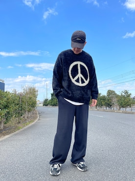 「WHITELAND（ホワイトランド）のアイテム（ニット/セーター）」を使った、SHINYA KASHIWAGIさん（メンズ・177cm）の秋コーディネート