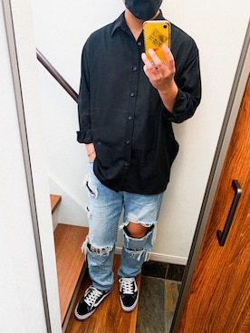 「AIVER（アイバー）のアイテム（パンツ）」を使った、Tomo.twさん（メンズ・172cm）の夏コーディネート