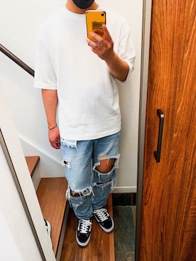 「AIVER（アイバー）のアイテム（パンツ）」を使った、Tomo.twさん（メンズ・172cm）の夏コーディネート