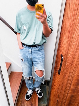 「AIVER（アイバー）のアイテム（パンツ）」を使った、Tomo.twさん（メンズ・172cm）の夏コーディネート