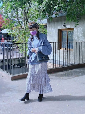 「oversize」｜「アイテム（スウェット）」を使った、鎂嘉さん（レディース・163cm）の冬コーディネート