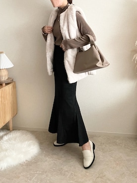 「ハイネックトップス」｜TOMOさん（レディース・154cm）の秋コーディネート