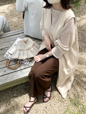 「AmbreNeige」｜「アイテム（帽子）」を使った、TOMOさん（レディース・154cm）の夏コーディネート