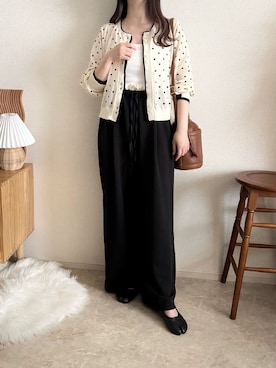 「tiptop（ティップトップ）のアイテム（パンツ）」を使った、TOMOさん（レディース・154cm）の春コーディネート